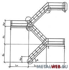 Стальные маршевые лестницы с ограждениями (серия 1.450.3-7.94.2)
